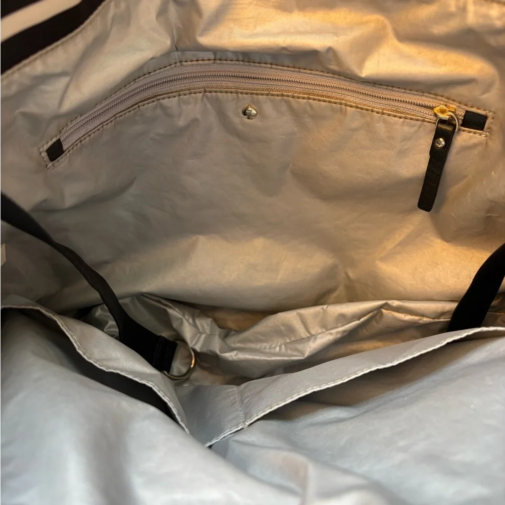 kate spade Black and White Striped Baby Bag with Crossbody Strap